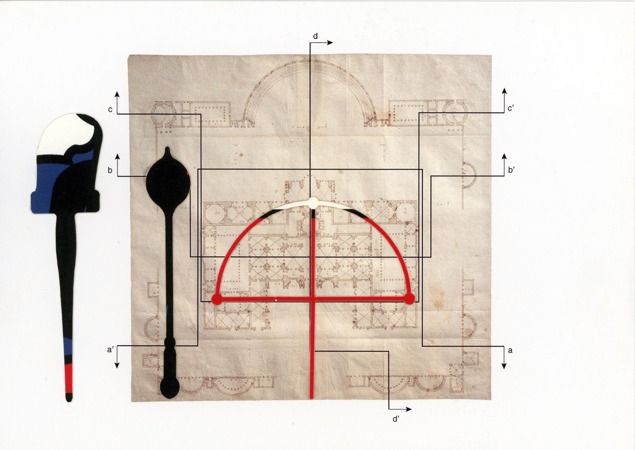 Gilbert Poissant, <em>Variations sur cartes postales 01</em>, 2014, collage, 14,5 x 10,5 cm
